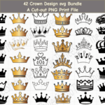 42 Crown Design Svg Bundle.