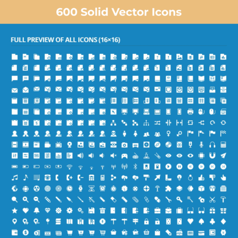 600 Solid Vector Icons main cover.