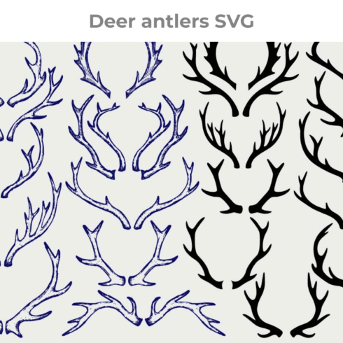 Three different types of deer antlers svg.