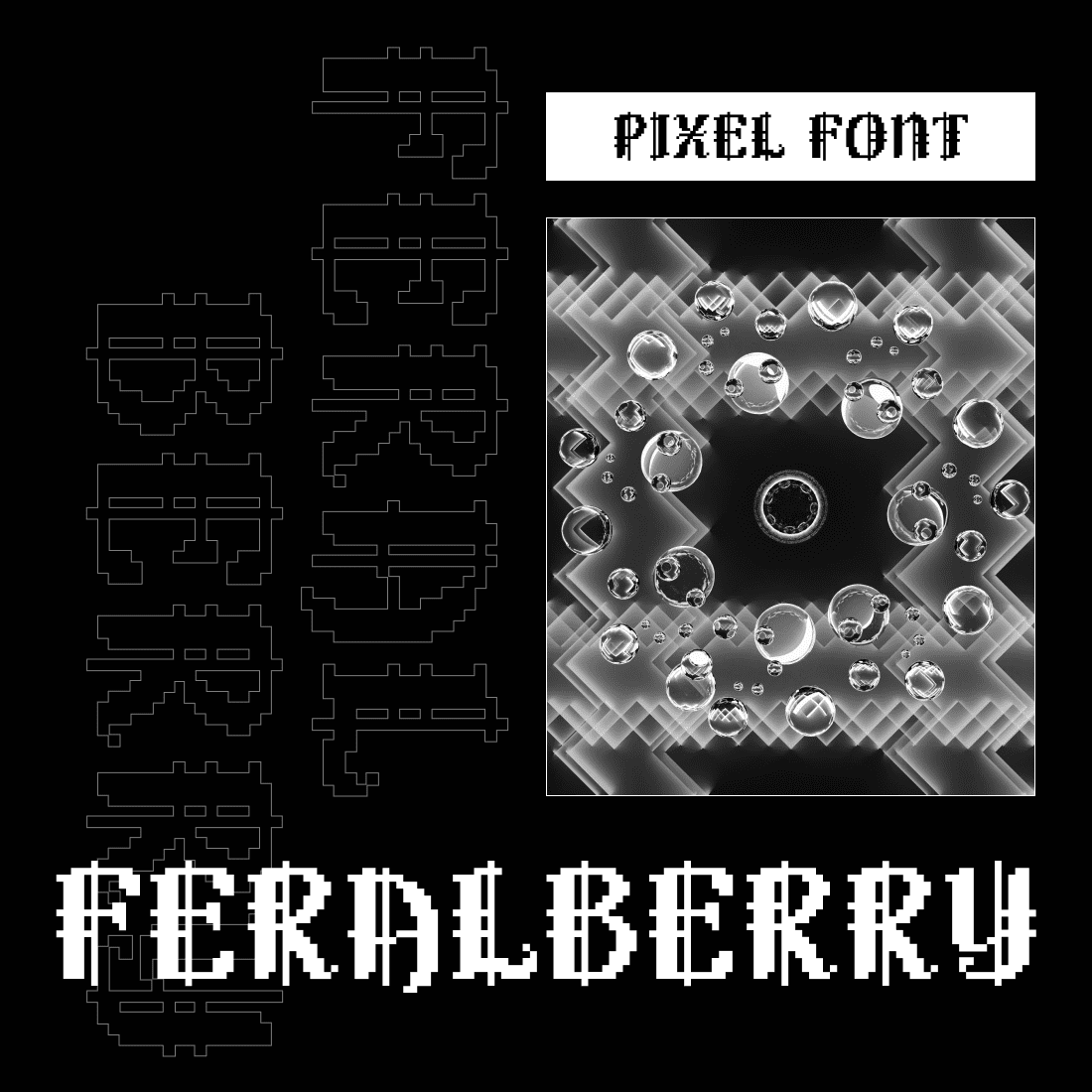 Feralberry Pixel Font Example.