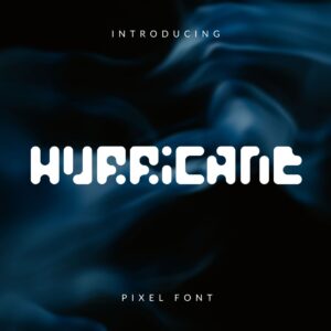 Hurricane Pixel Font Example.