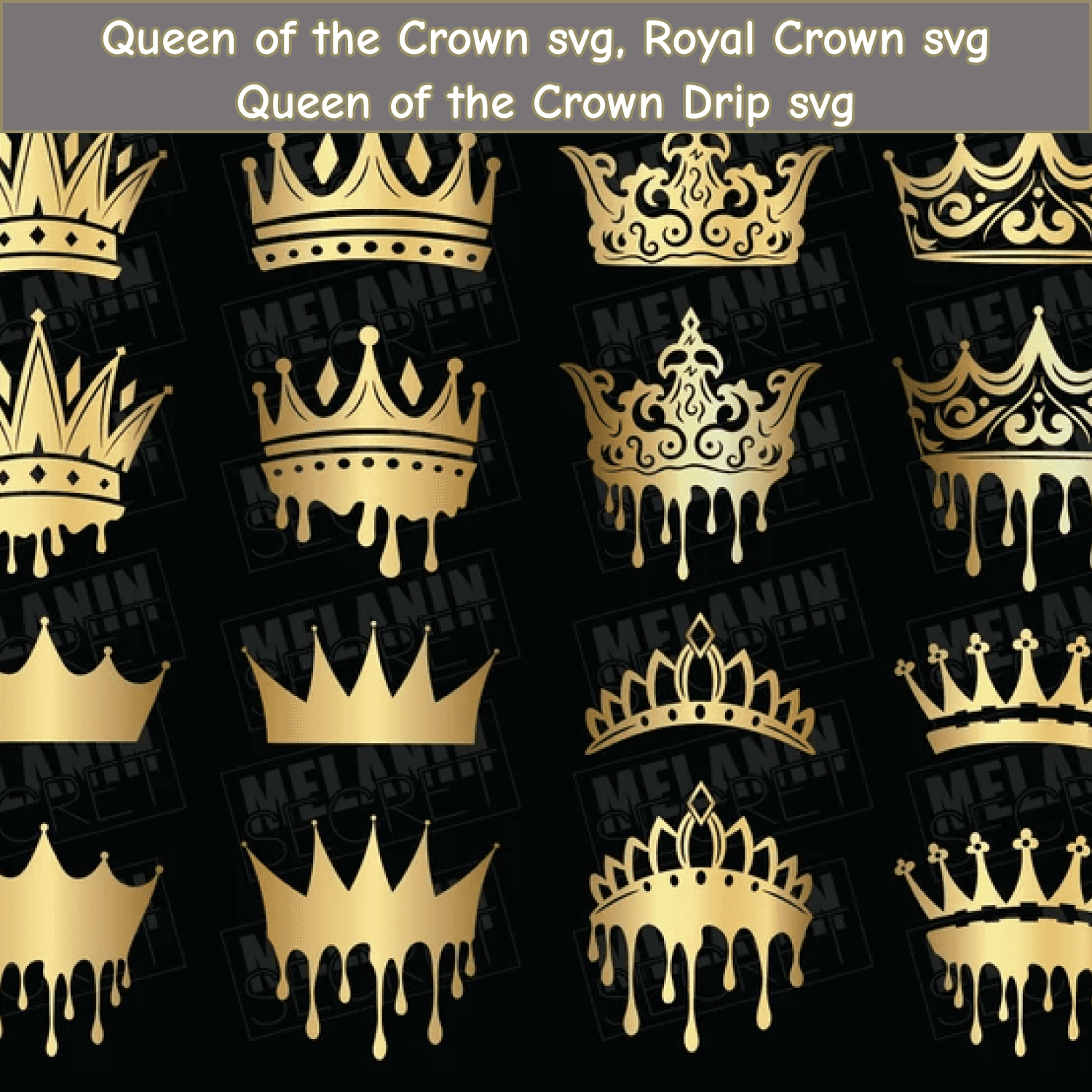 Crown Drip Svg Files image.
