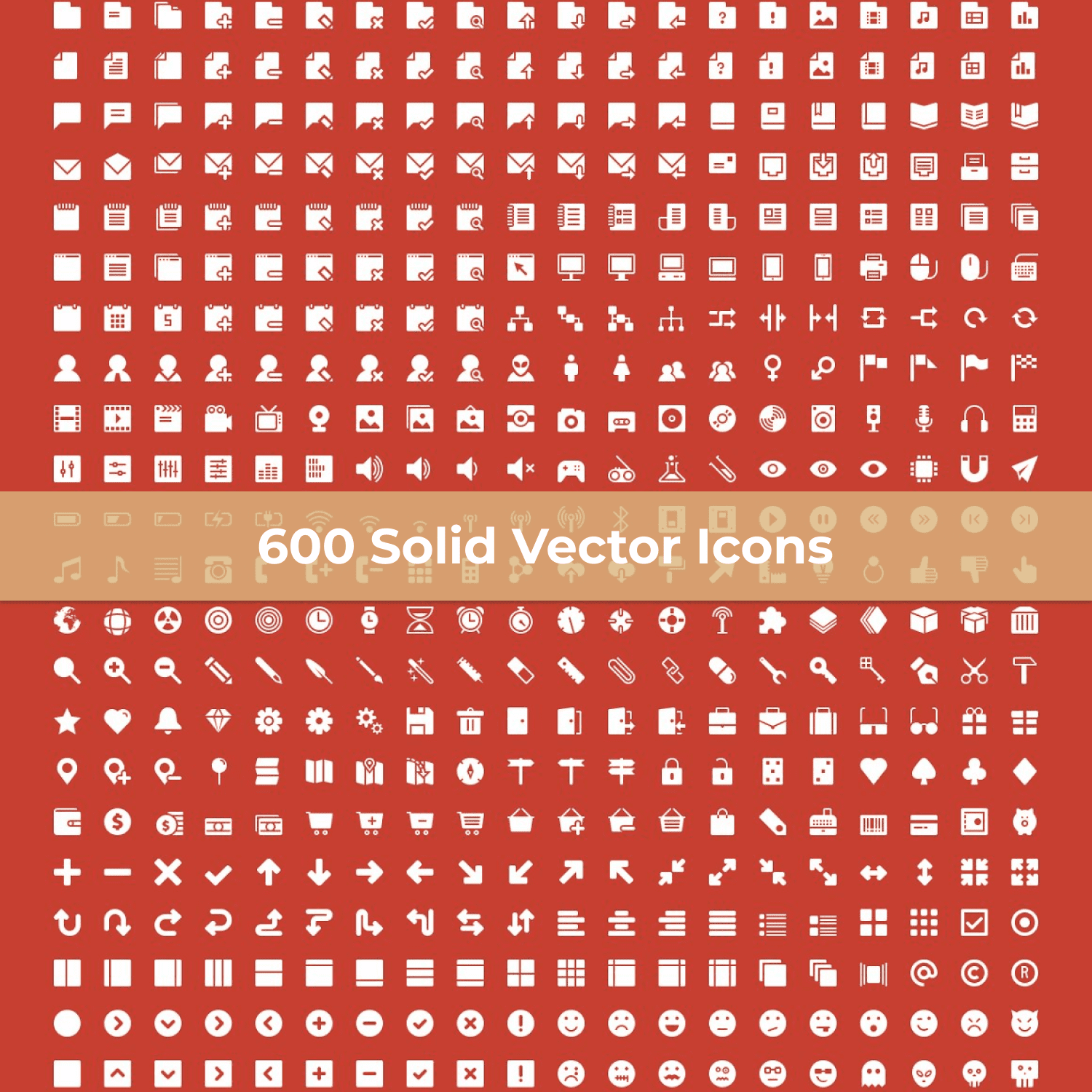 600 Solid Vector Icons cover image.