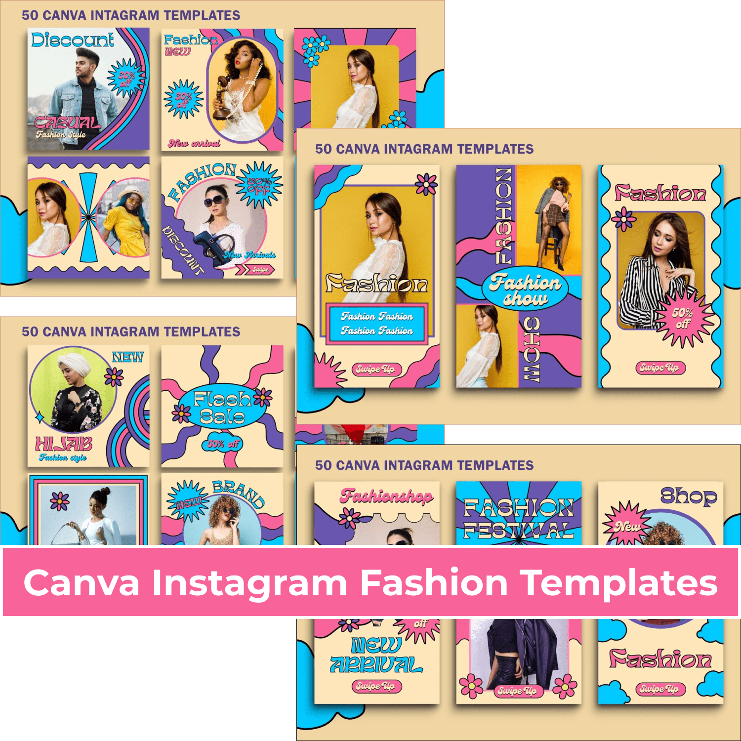 Canva Instagram Fashion Templates cover image.