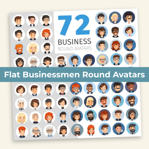 Flat Businessmen Round Avatars main cover.