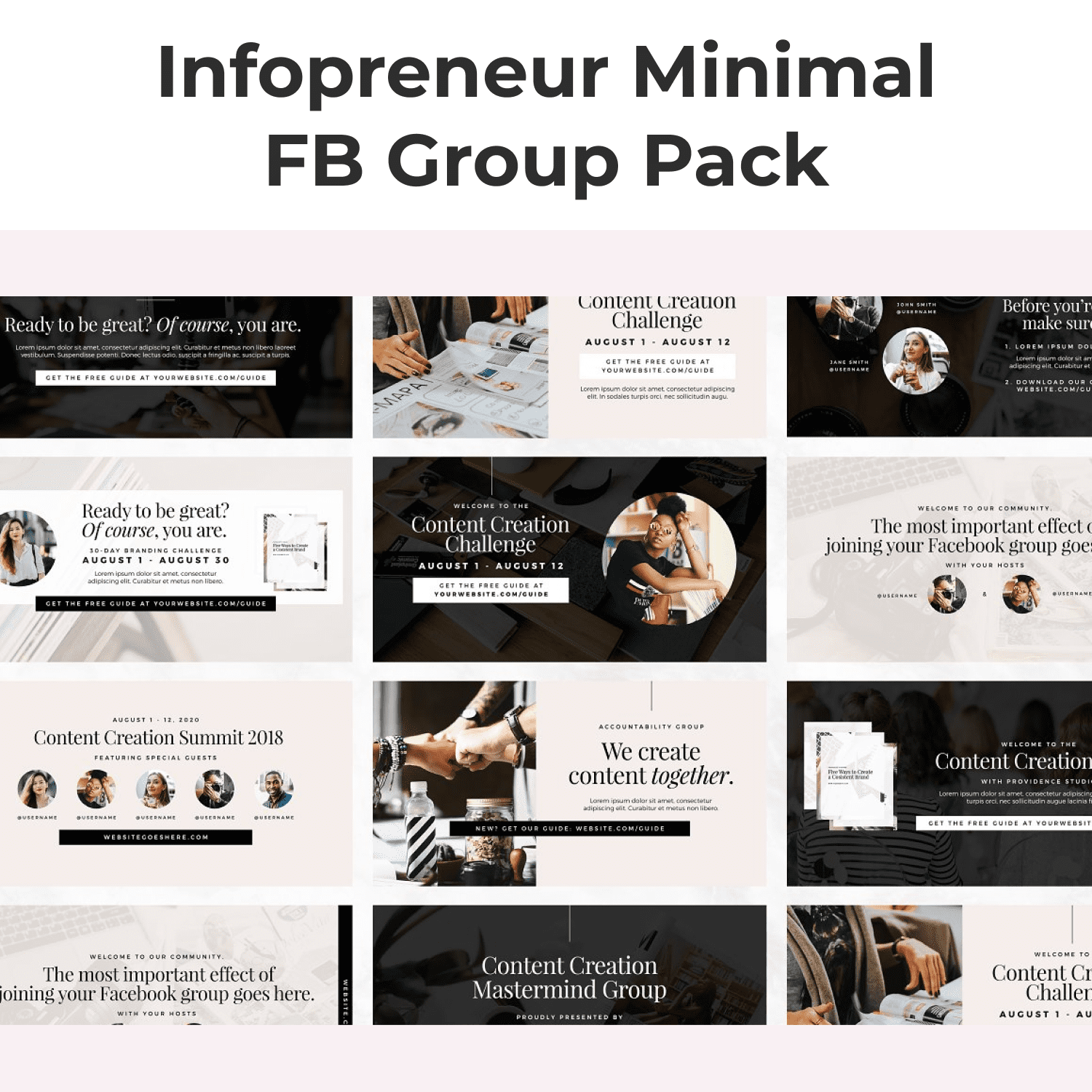 Infopreneur Minimal FB Group Pack cover image.