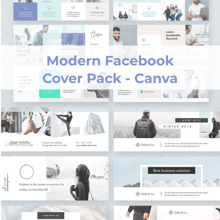 Modern Facebook Cover Pack - Canva – MasterBundles