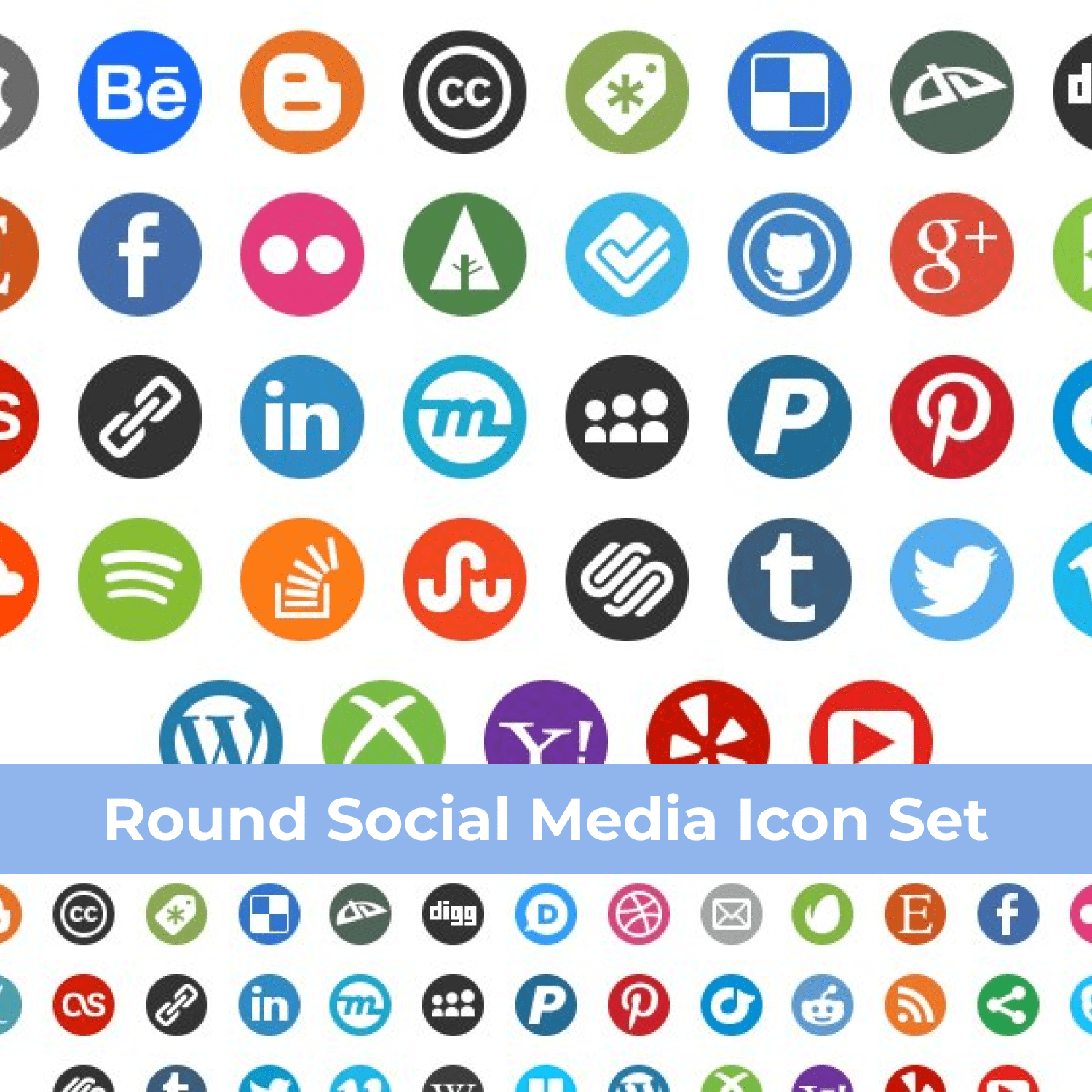 Round Social Media Icon Set cover image.