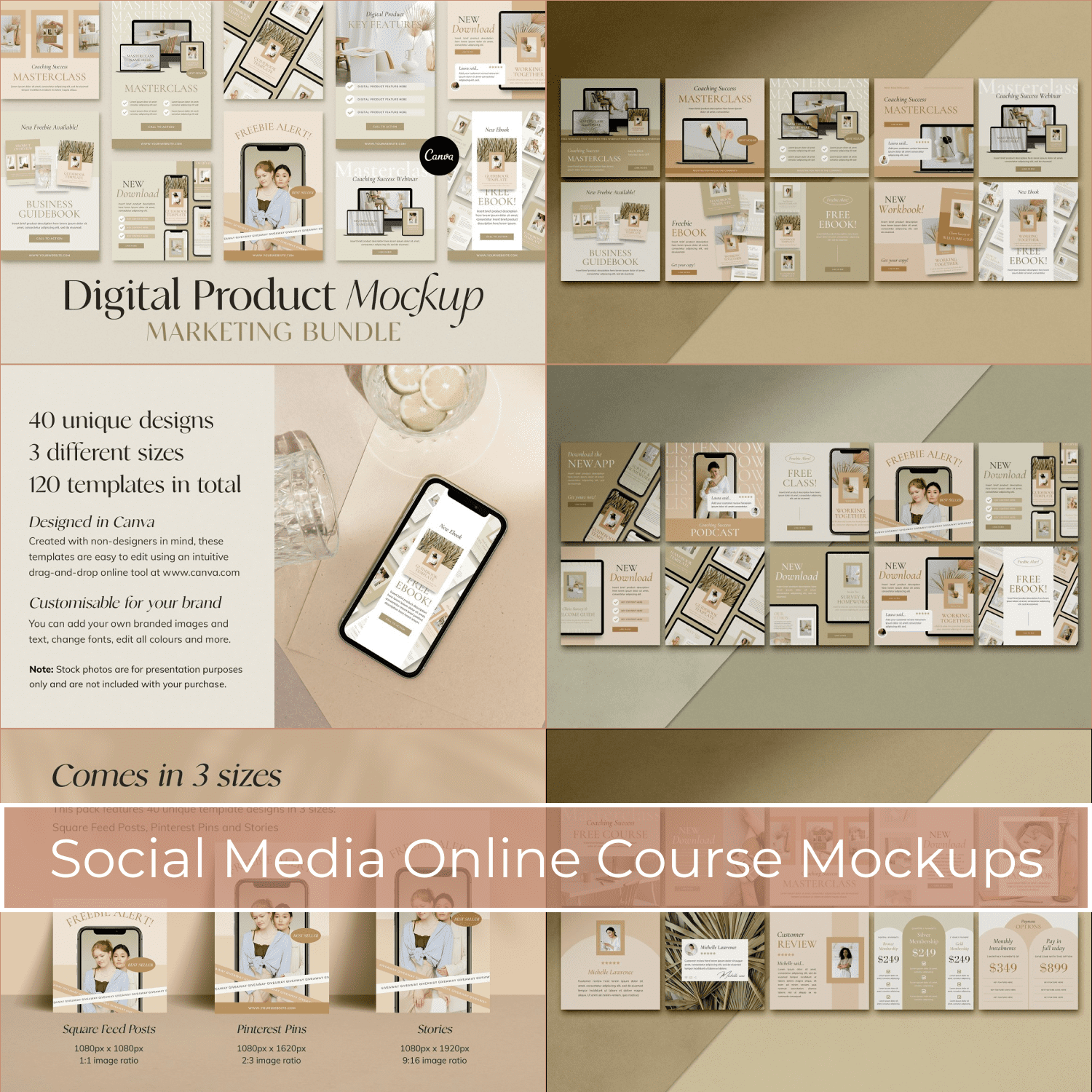 Social Media Online Course Mockups cover image.