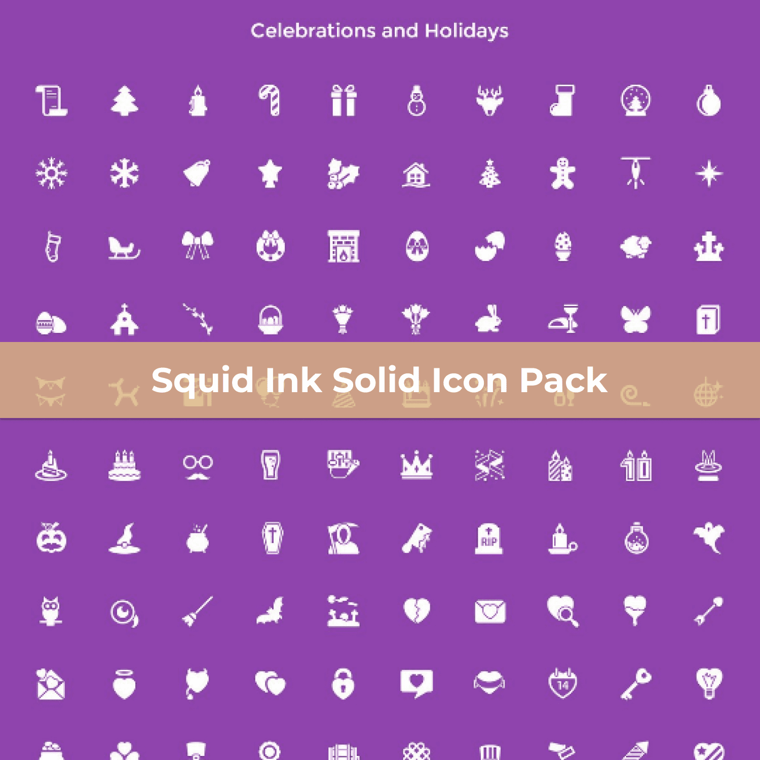Squid Ink Solid Icon Pack cover image.