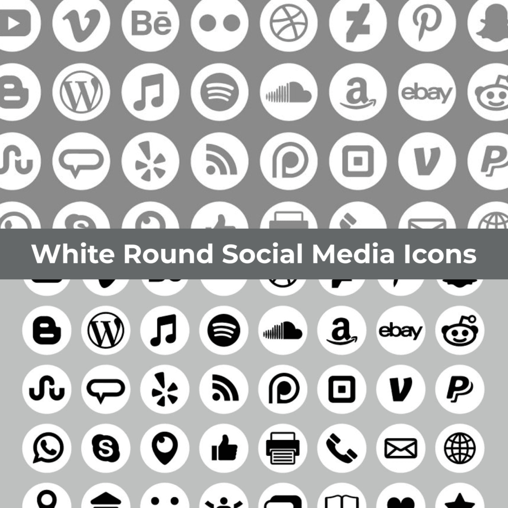 White Round Social Media Icons – MasterBundles