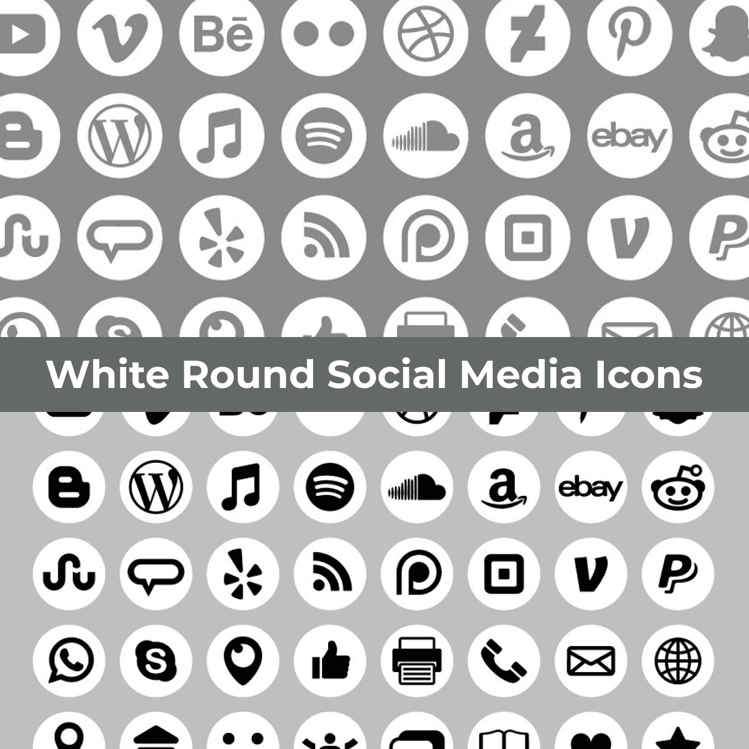 White Round Social Media Icons cover image.