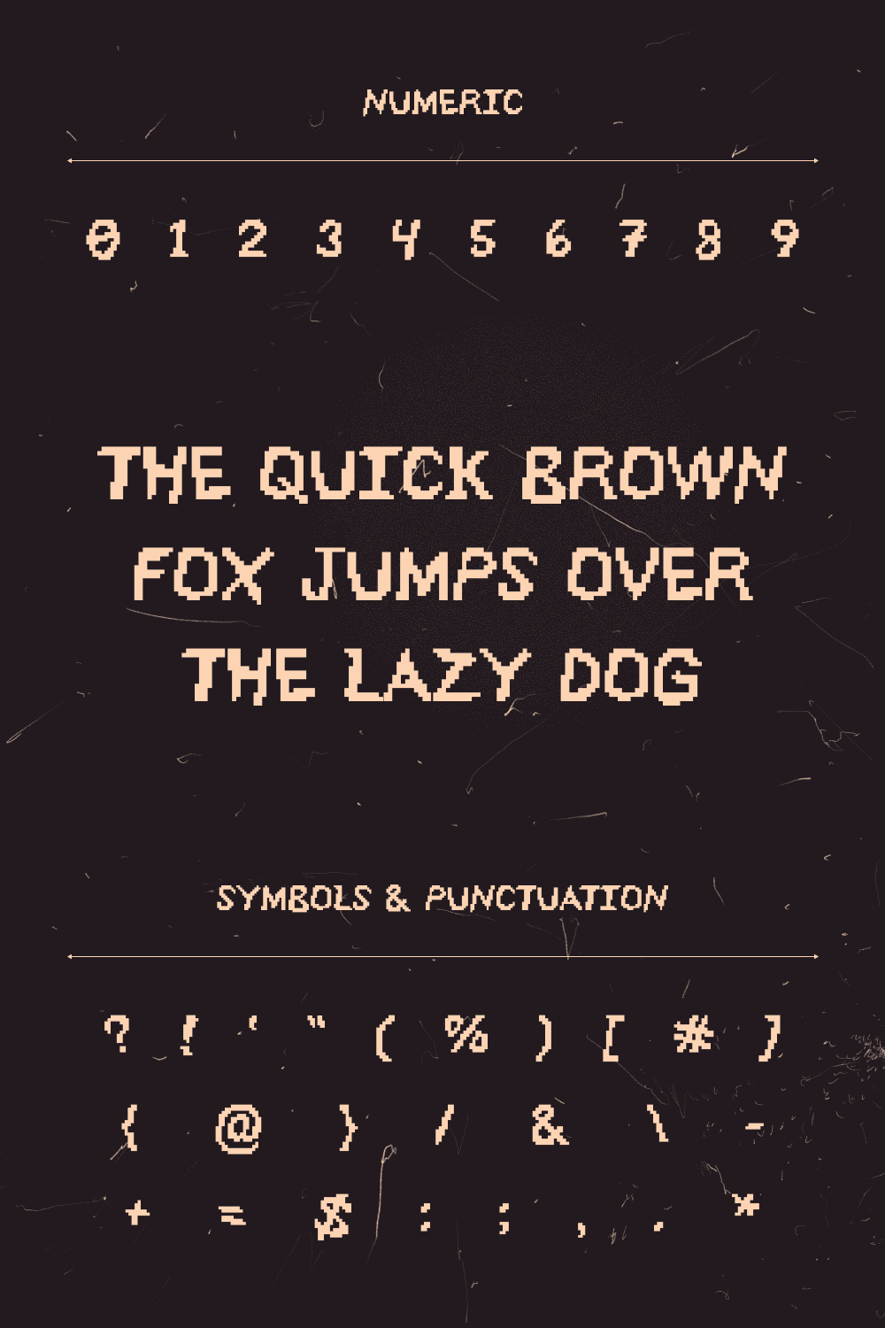 Numeric, symbols & punctuation.