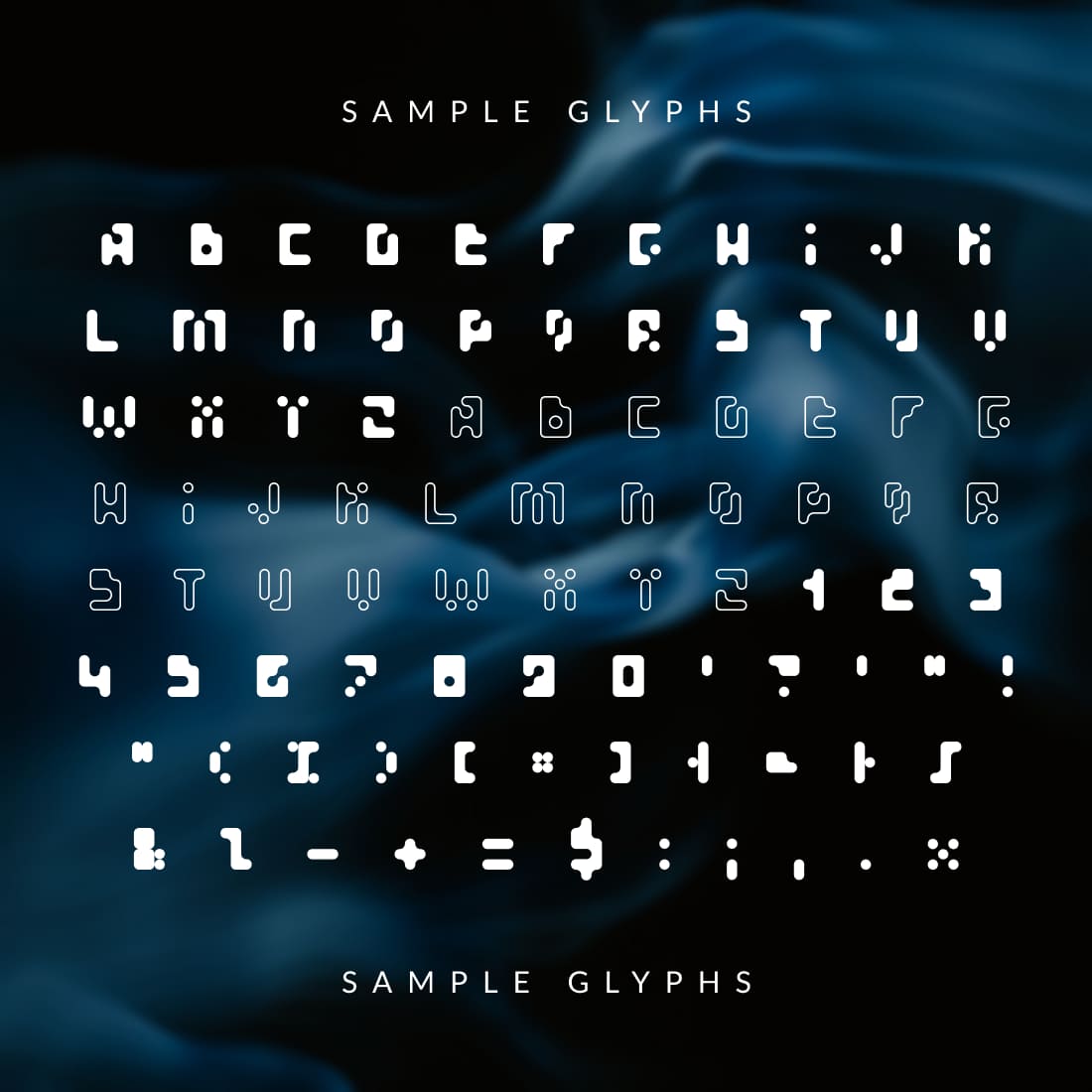 Hurricane Pixel Font Sample Glyphs.