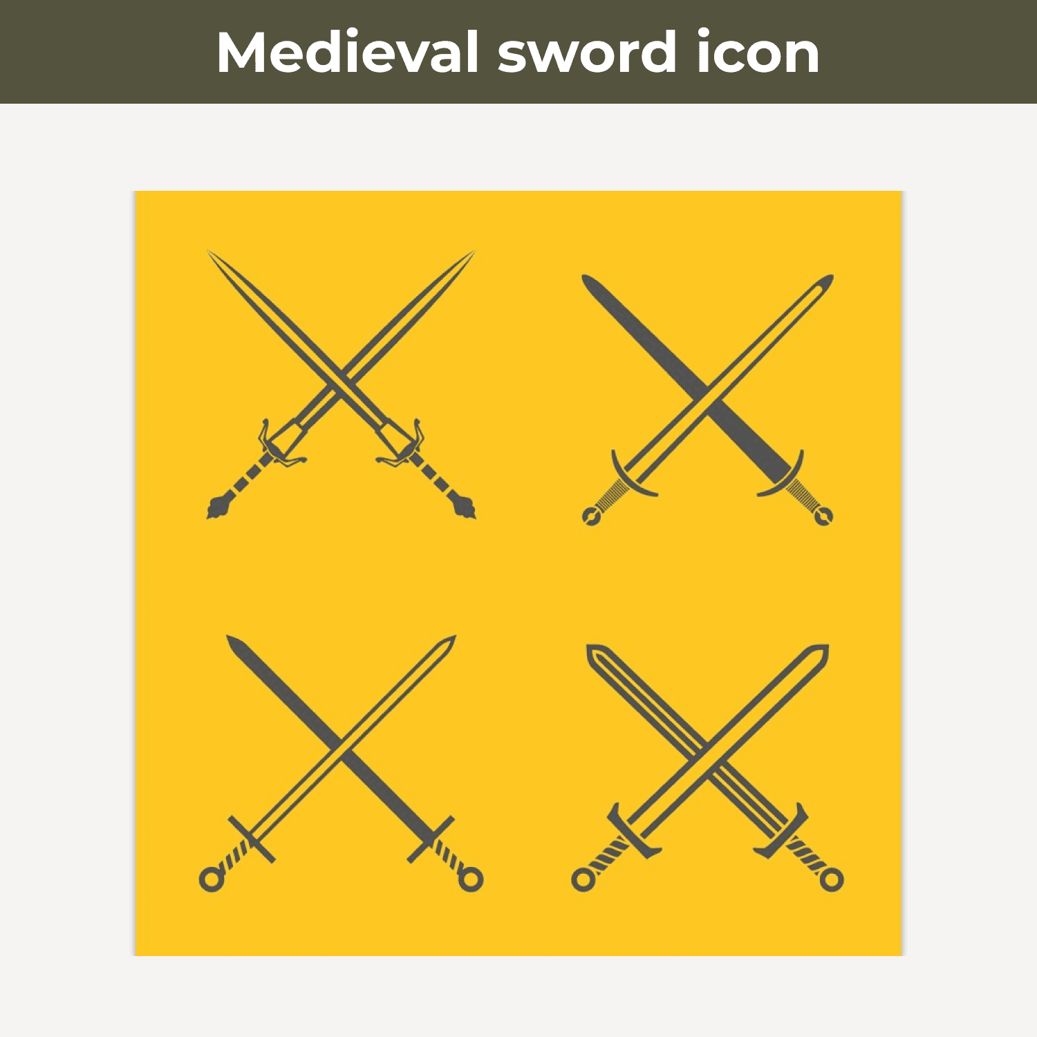 Medieval sword icon cover image.