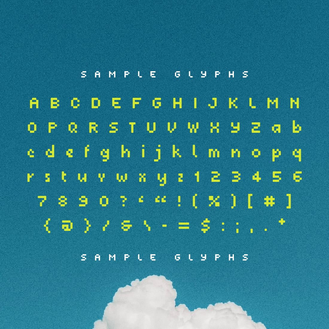 Sempiternal Pixel Font Sample Glyphs.