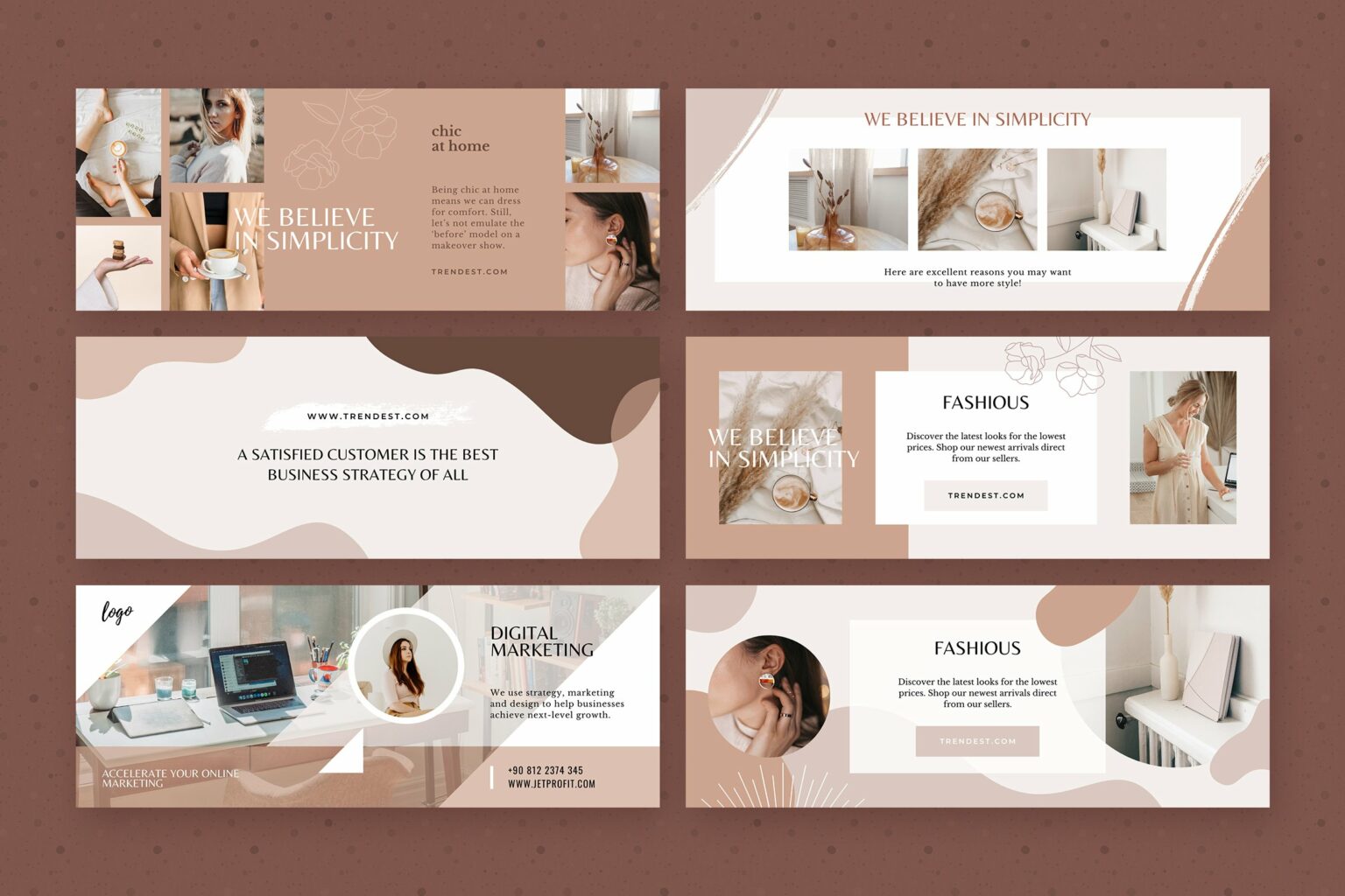 Modern Facebook Cover Pack - Canva – MasterBundles