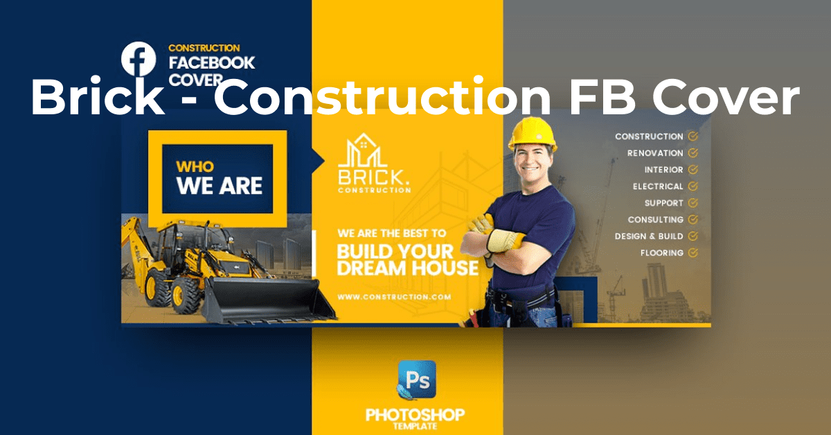 Big collection of construction facebook cover.