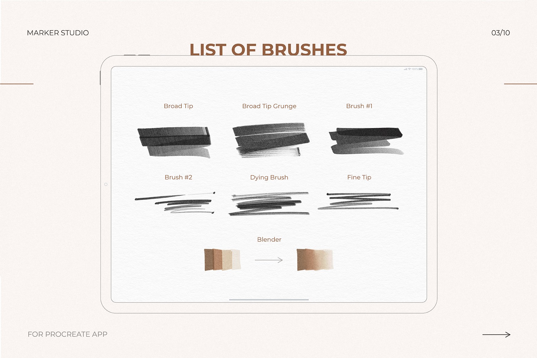 List of brushes.