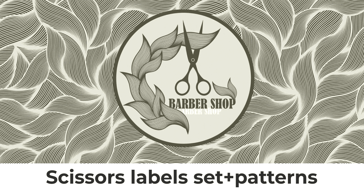 Creative collection of labels for beauty industry.