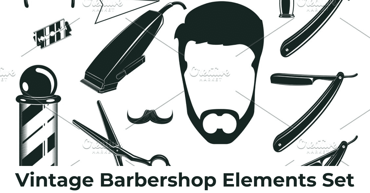 Useful elements for barbershop business.