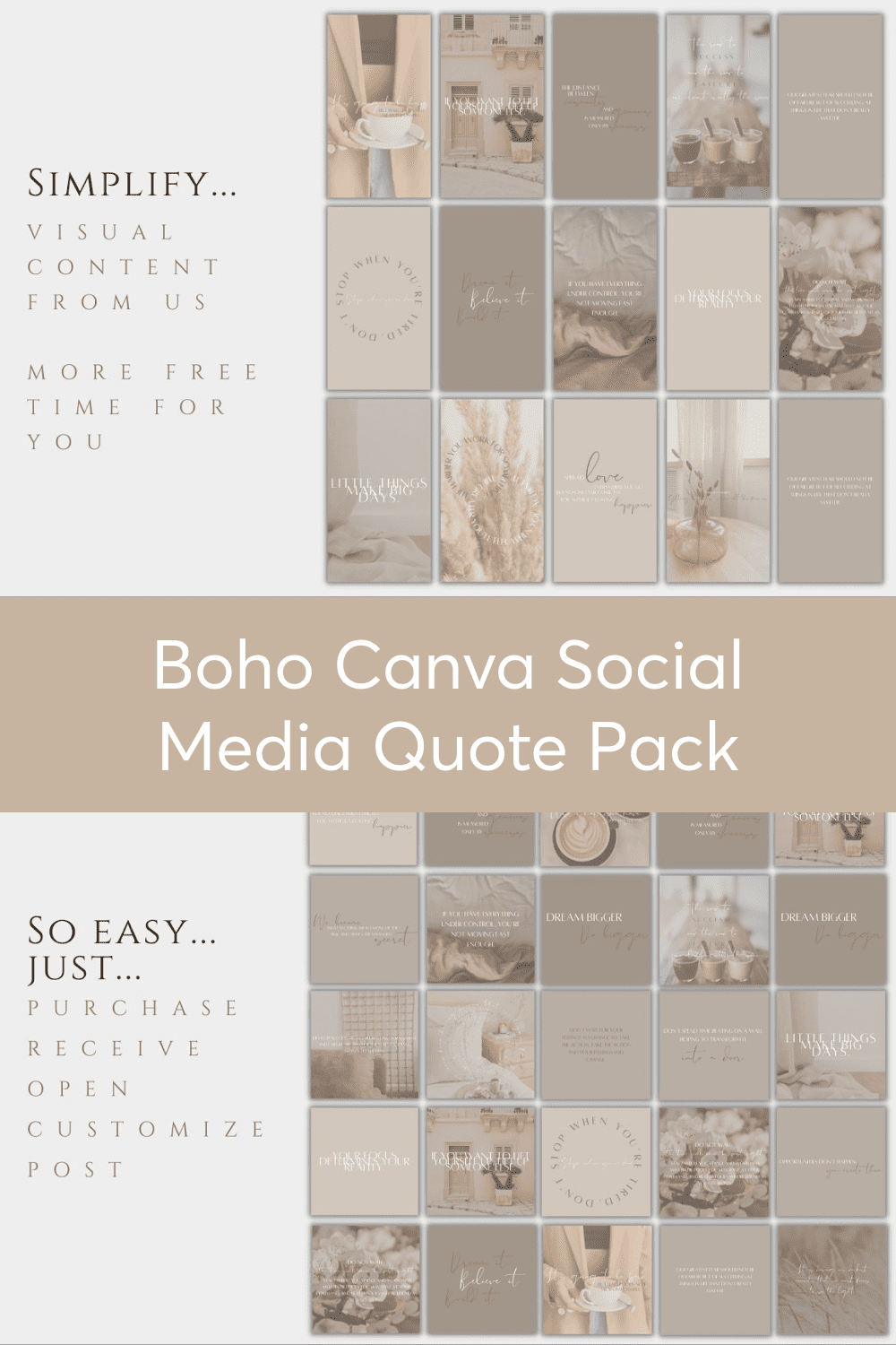 Boho Canva Social Media Quote Pack - for Pinterest.