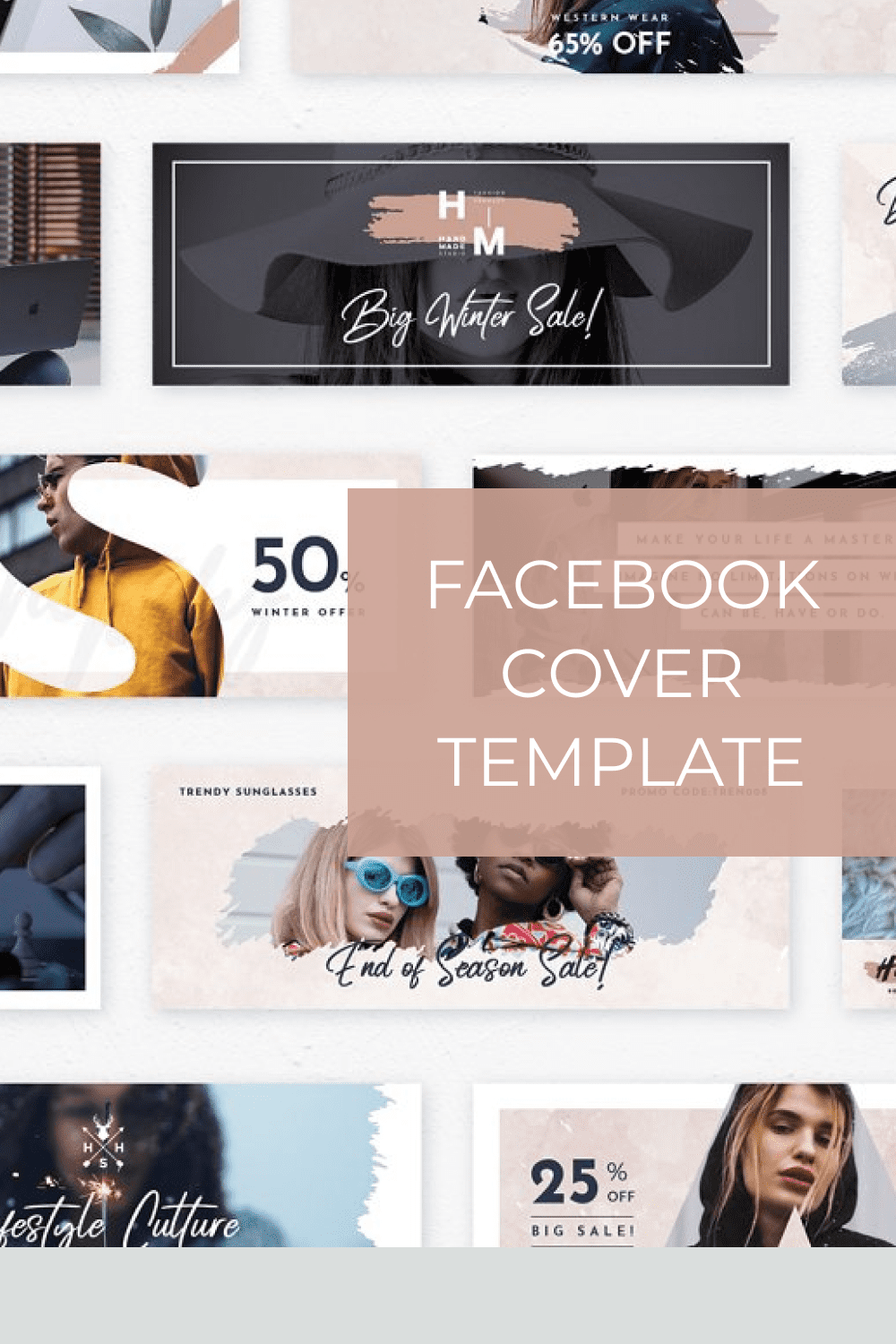 Nice colors and soft lines for your Facebook projects.