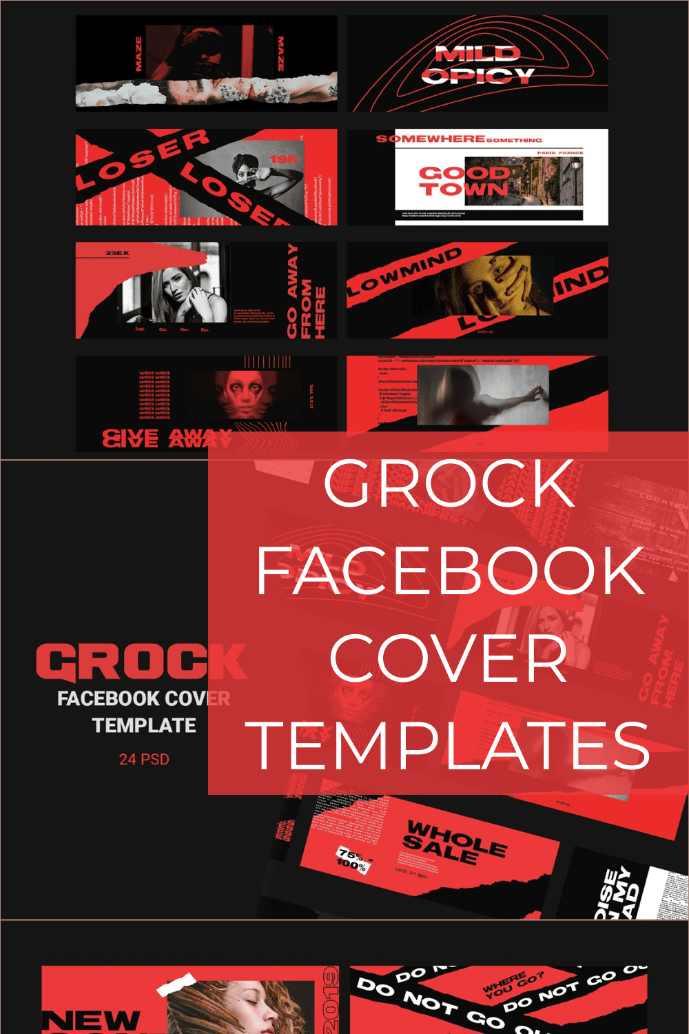 Black and red templates for your Facebook.