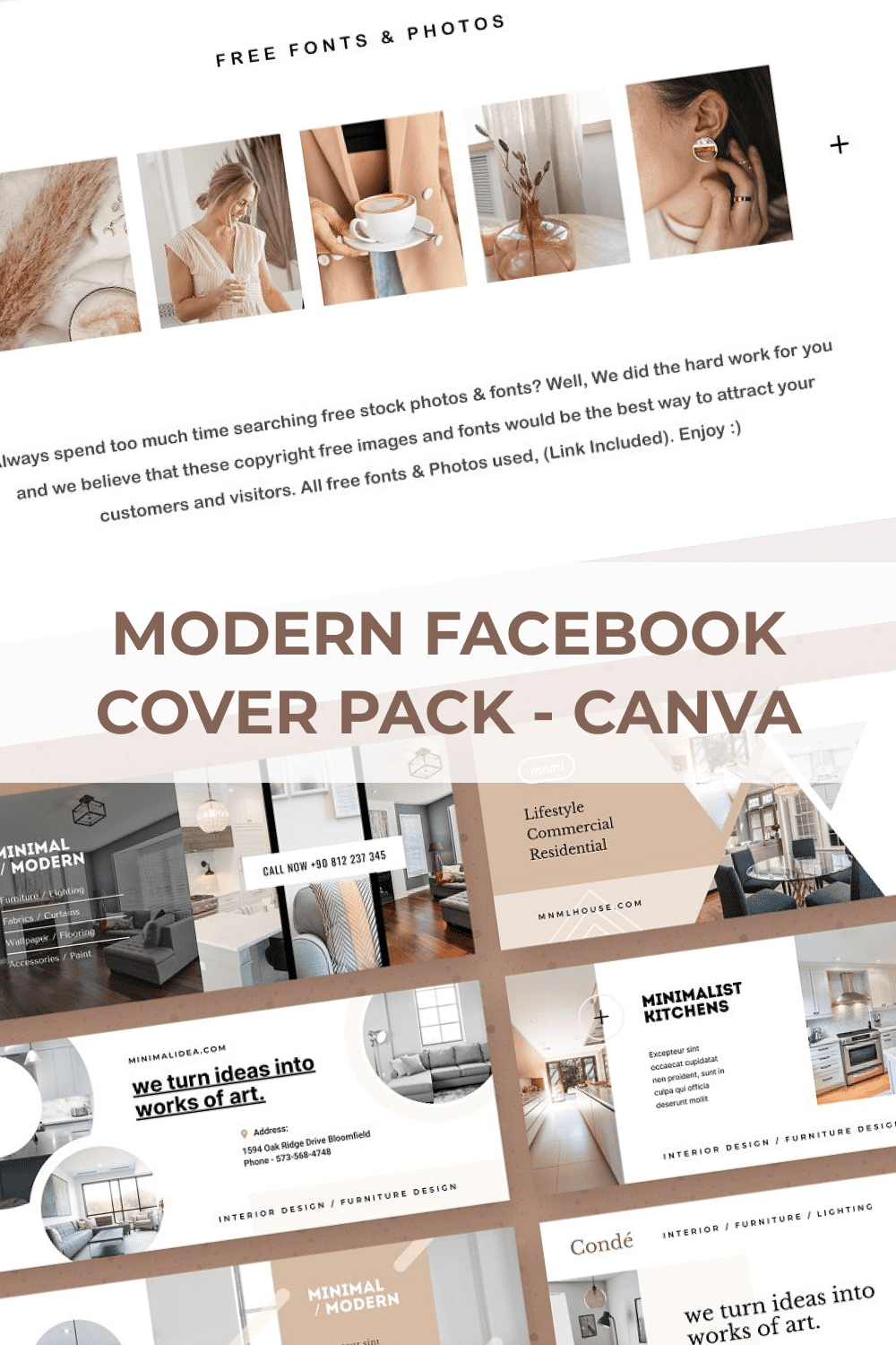Modern facebook cover pack - Canva.