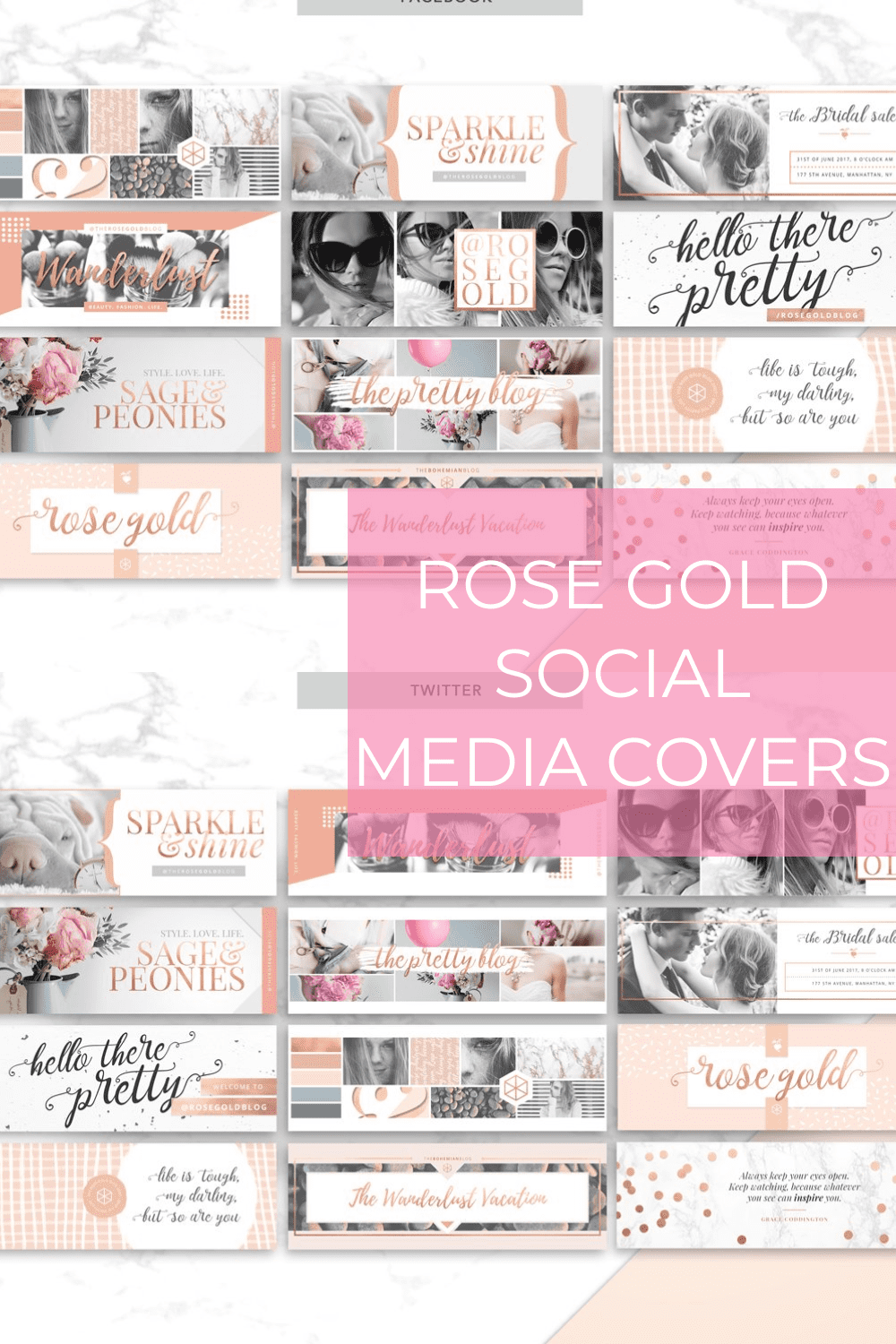 ROSE GOLD | Social Media Covers - Pinterest.
