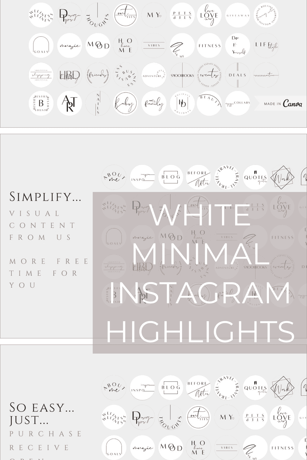 White Minimal Instagram Highlights - Pinterest.