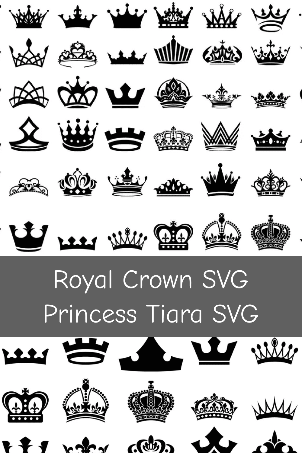 Big variety of queen crown collection.