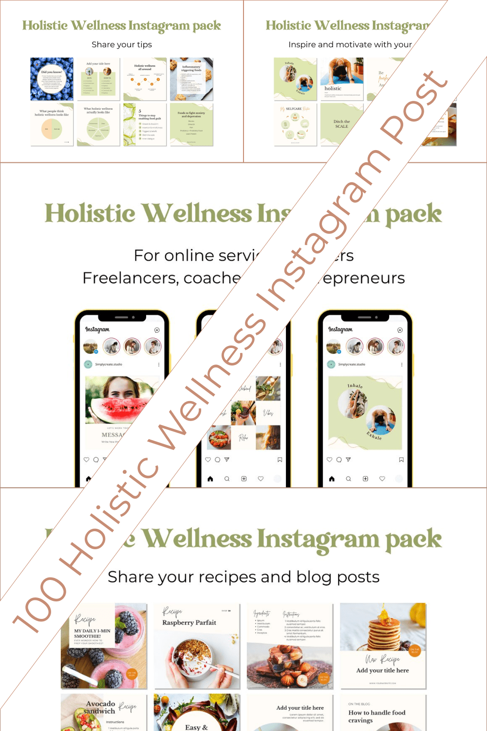 Holistic template for healthy instagram account.