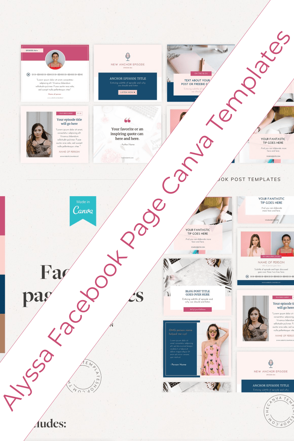 Alyssa Facebook Page Canva Templates - Pinterest.