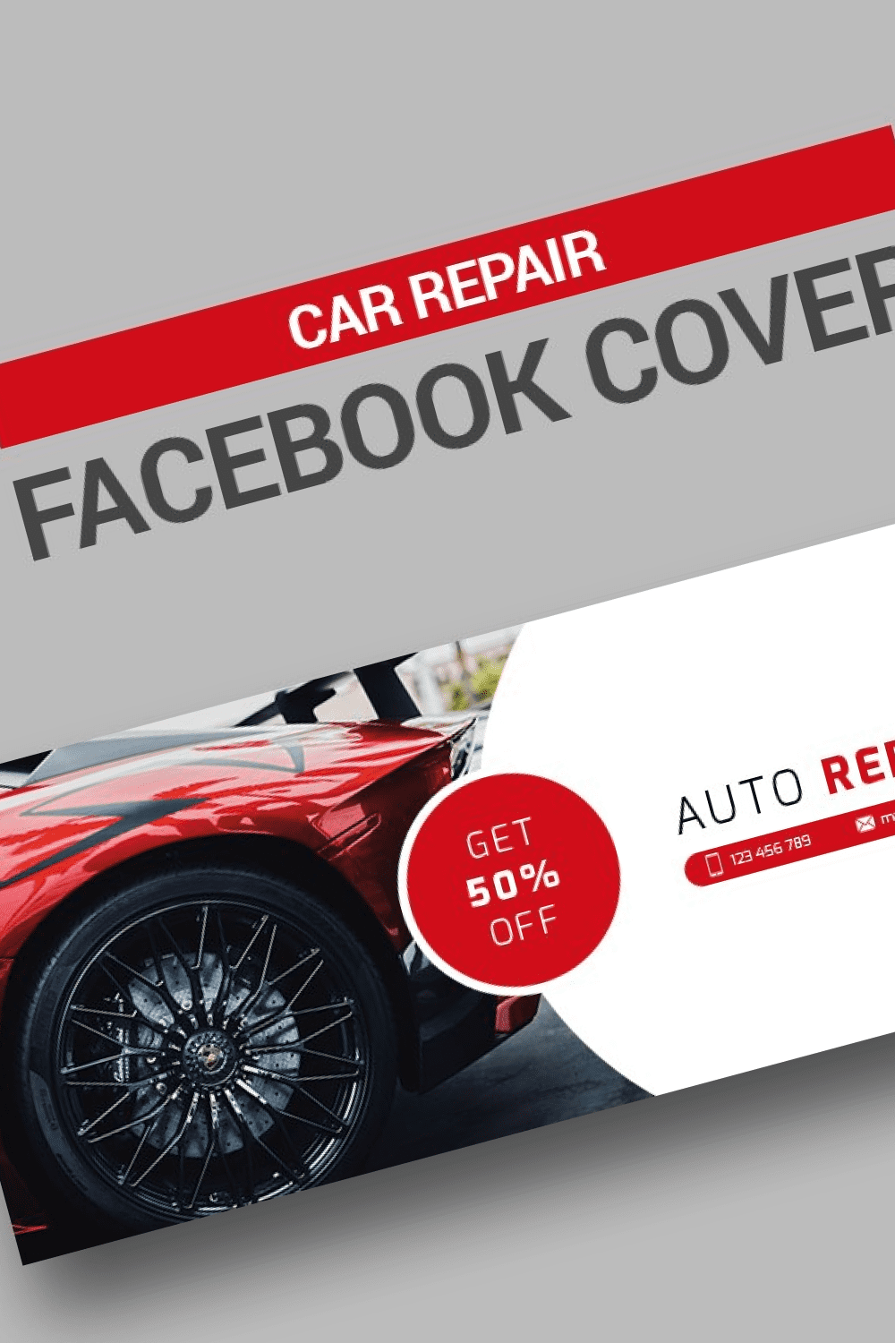 Template with stylish car repair facebook covers.