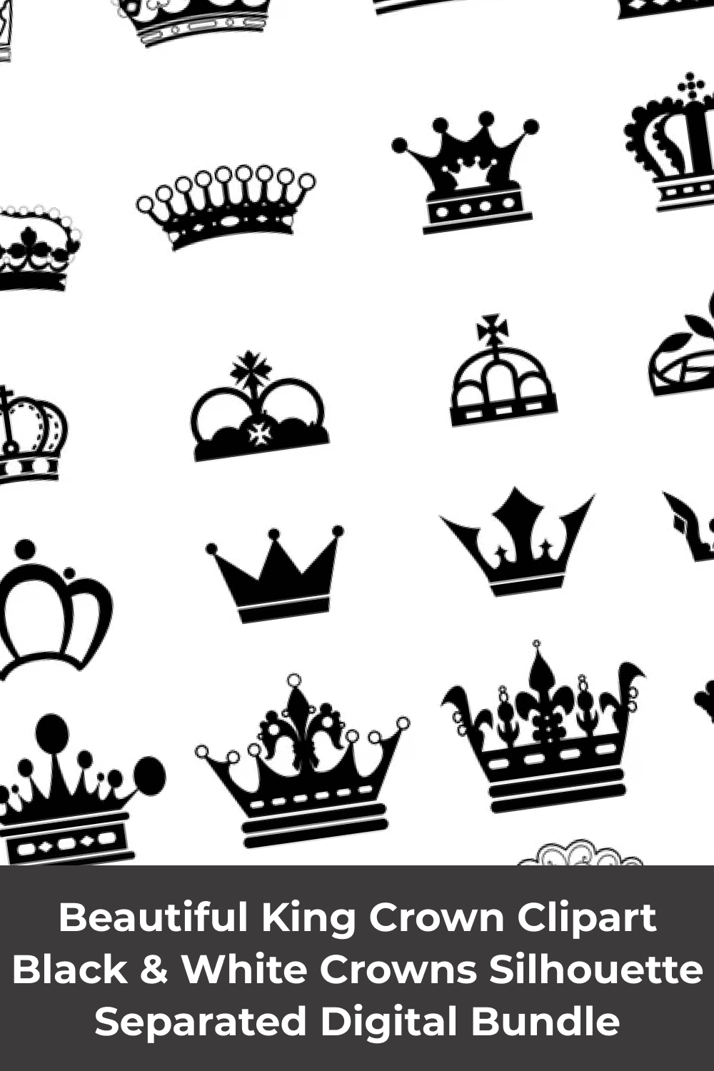 king crown black and white