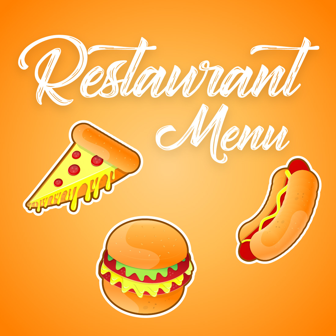 Food illustrations for Restaurant menu.