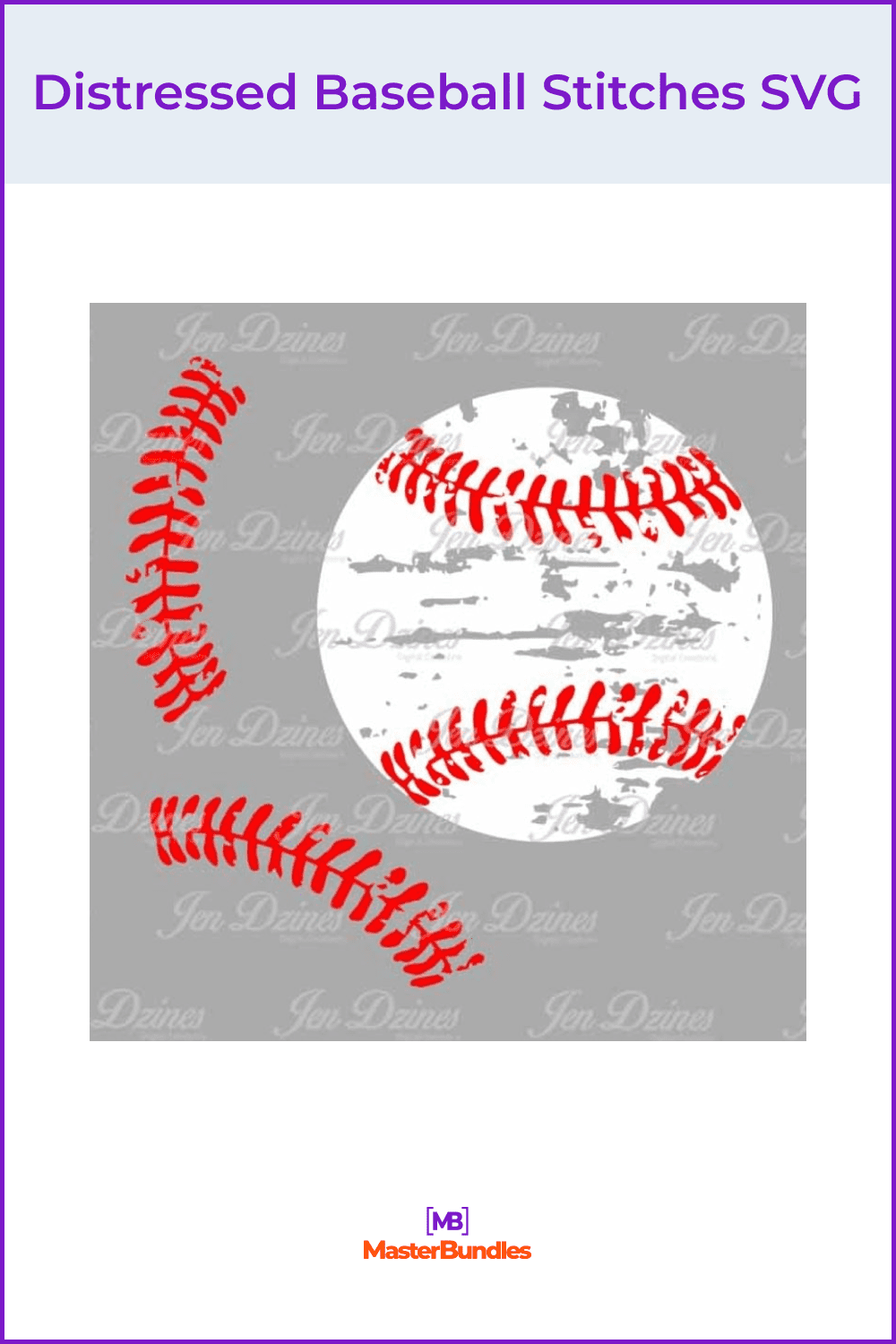 Distressed Baseball Stitches SVG.