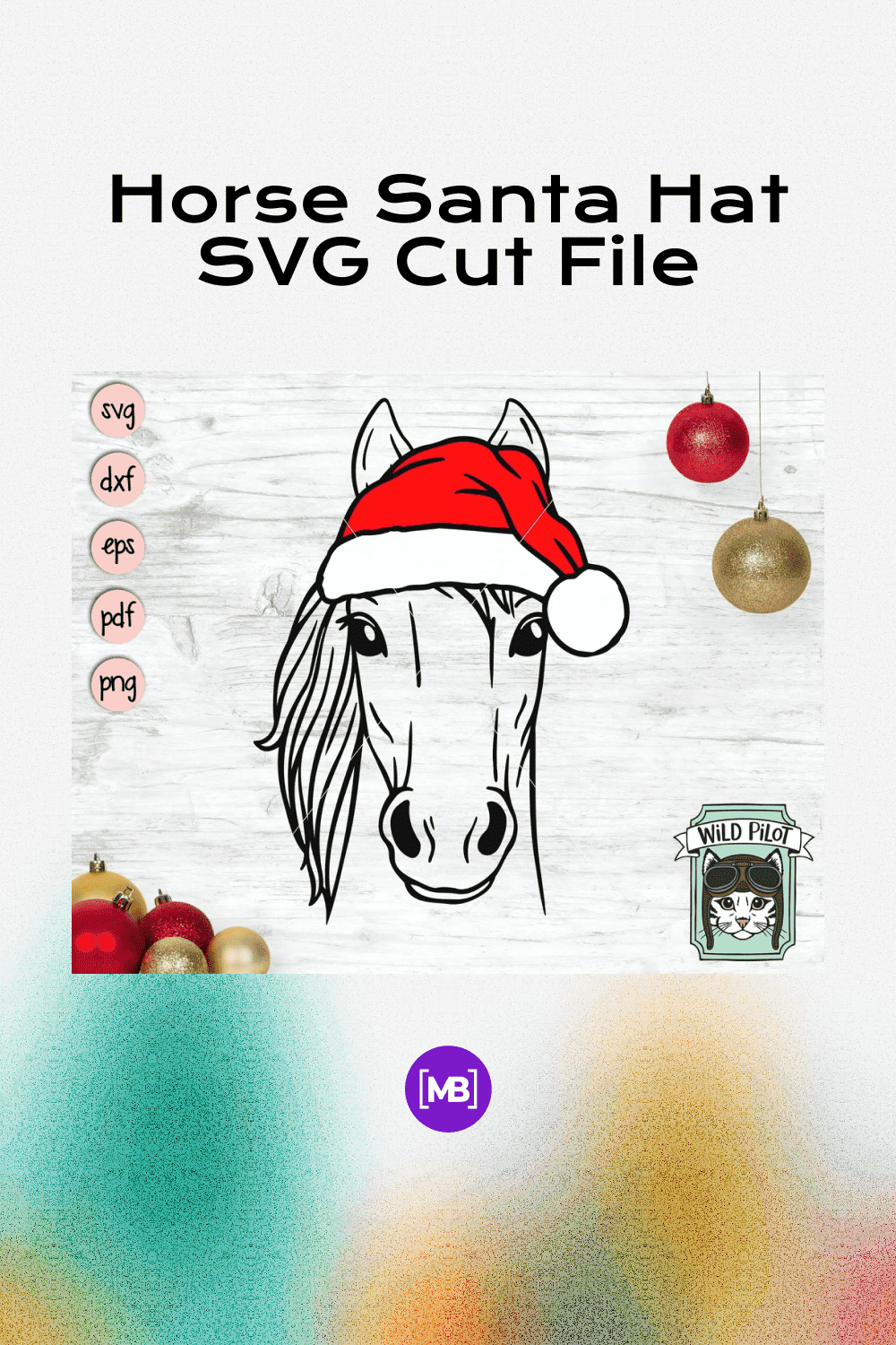 Horse Santa Hat SVG Cut File.