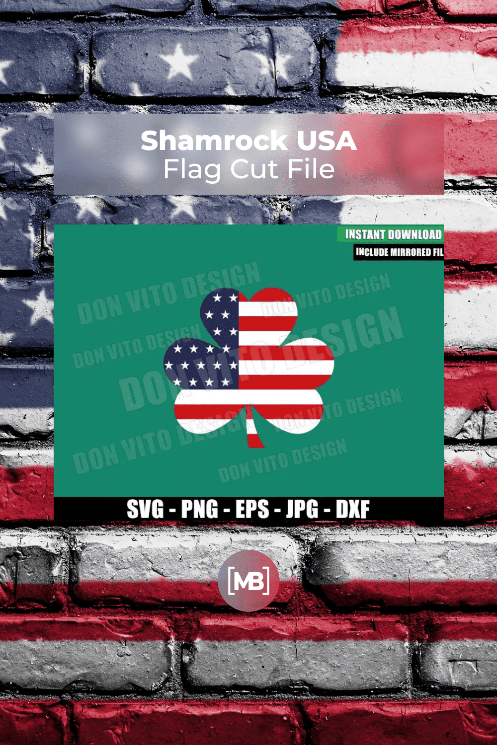 Shamrock USA Flag Cut File.