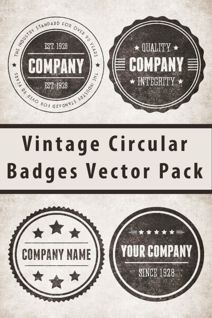 Vintage Circular Badges Vector Pack – MasterBundles