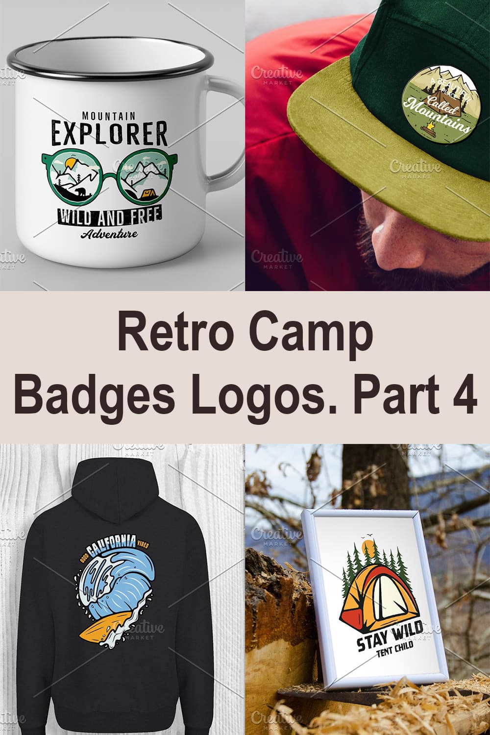 Retro Camp Badges Logos. Part 4 - Pinterest.