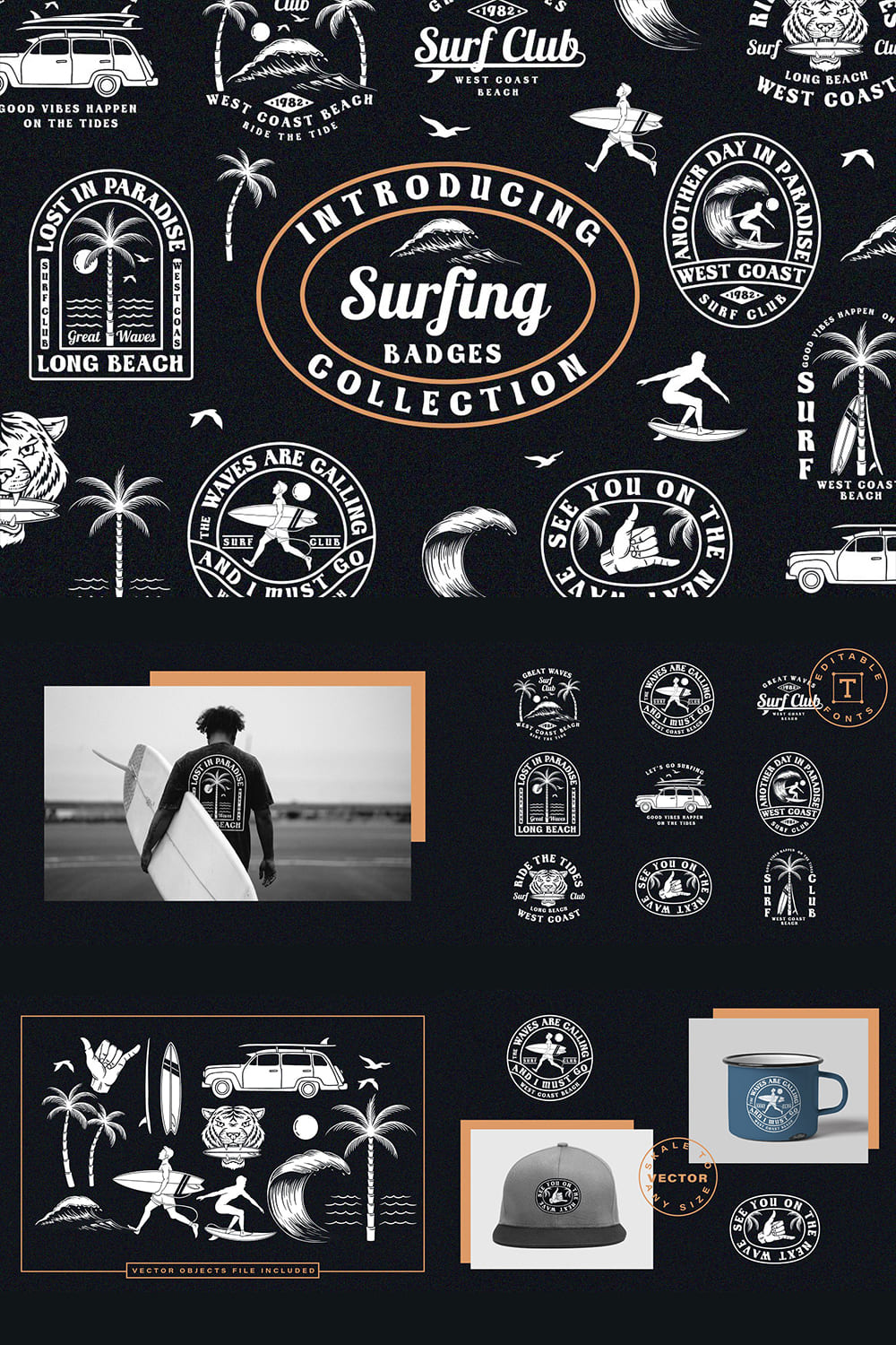 Surfing badges collection Pinterest.