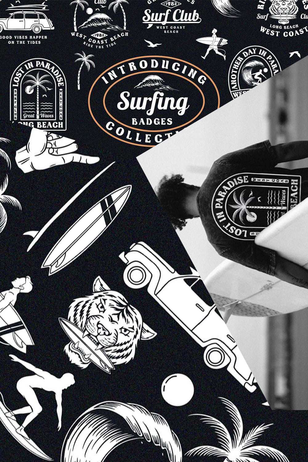 Really cool surfing logo collection.
