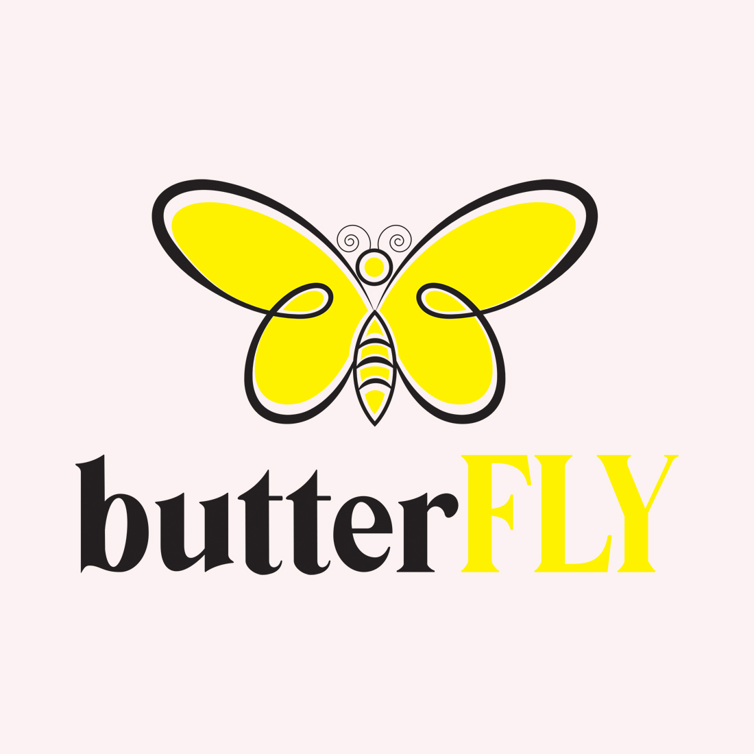 Light butterfly logo template for your company.