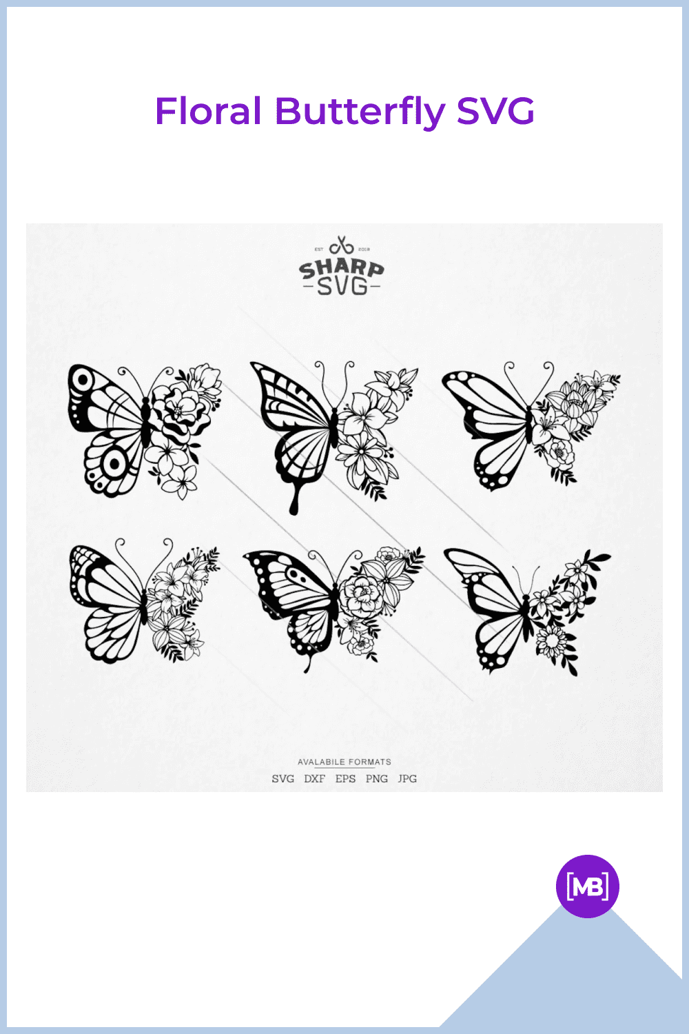 Floral Butterfly SVG.
