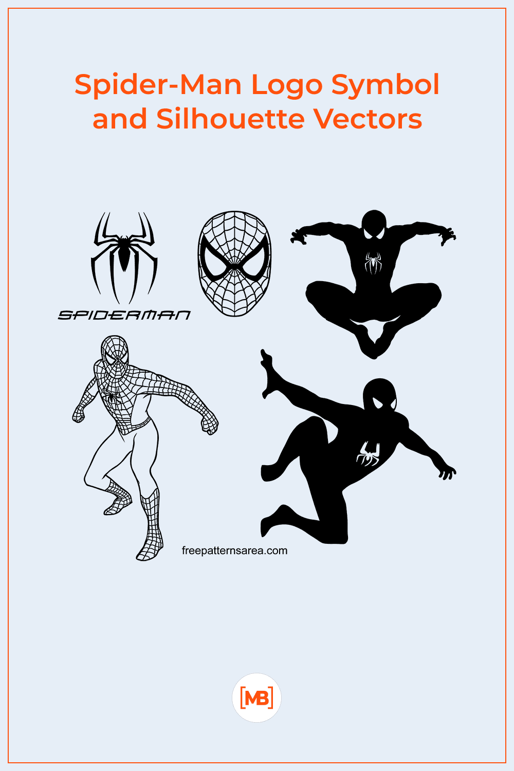 Spider-Man Logo Symbol and Silhouette Vectors.