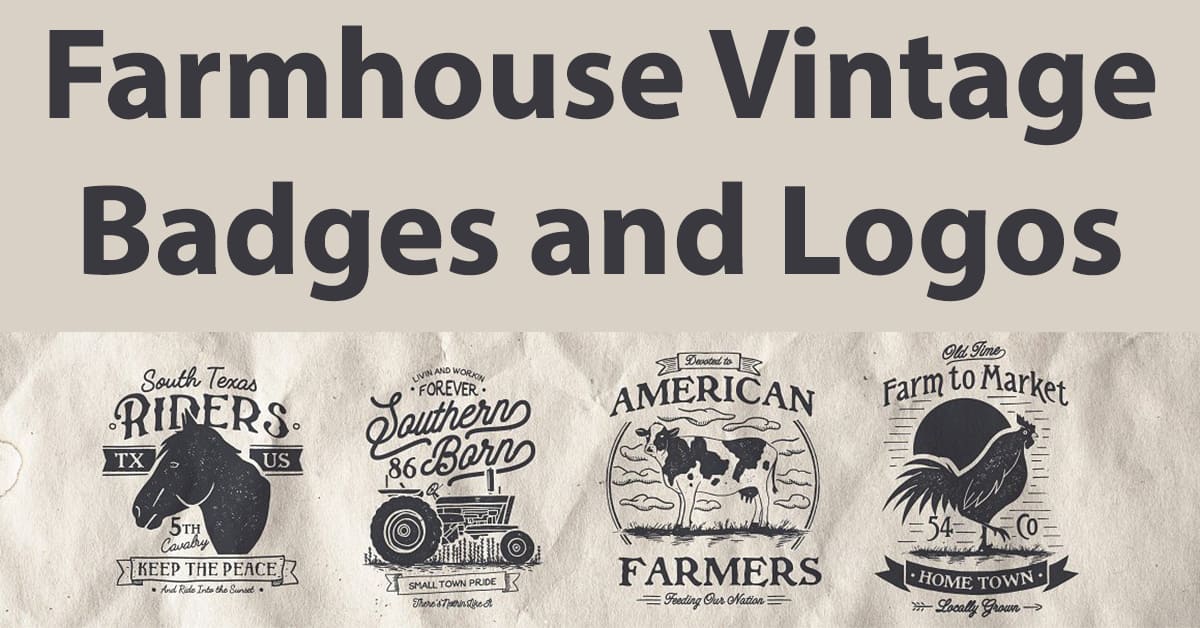 Black and white logos for farmhouse industry.