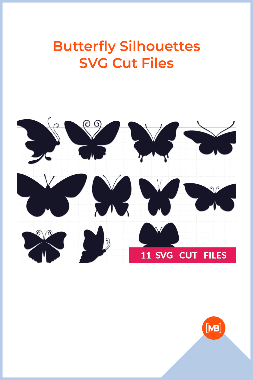 Butterfly Silhouettes SVG Cut Files.