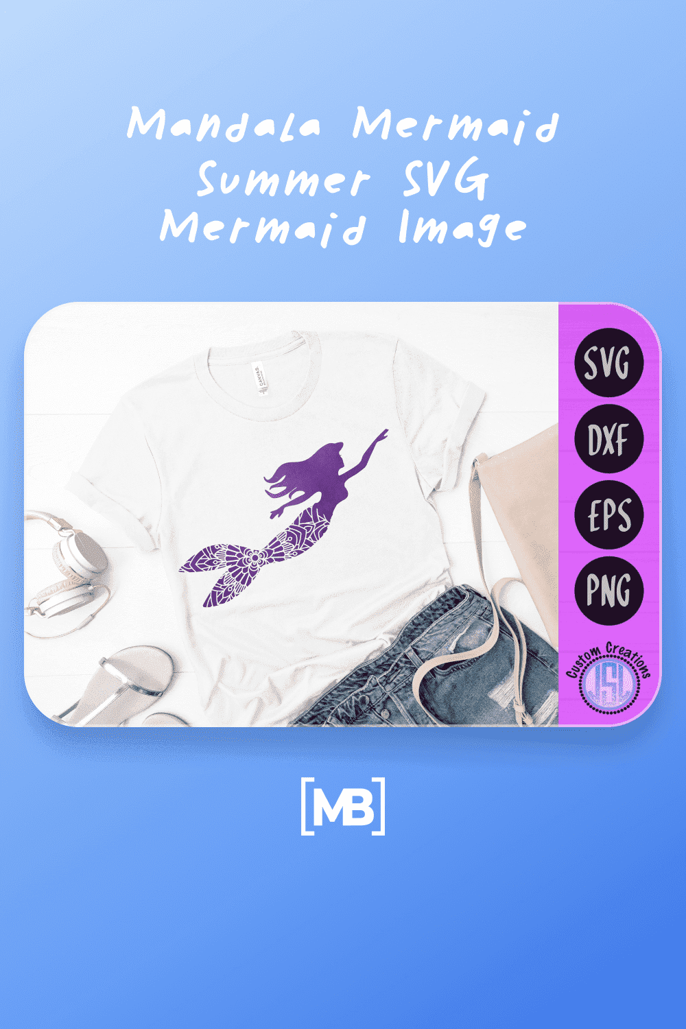 Mandala Mermaid | Summer SVG Mermaid Image.